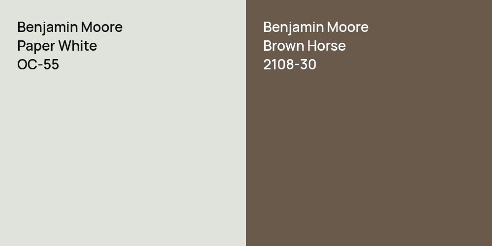 Benjamin Moore Paper White vs. Benjamin Moore Brown Horse