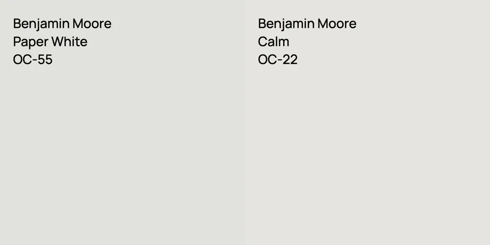 Benjamin Moore Paper White vs. Benjamin Moore Calm