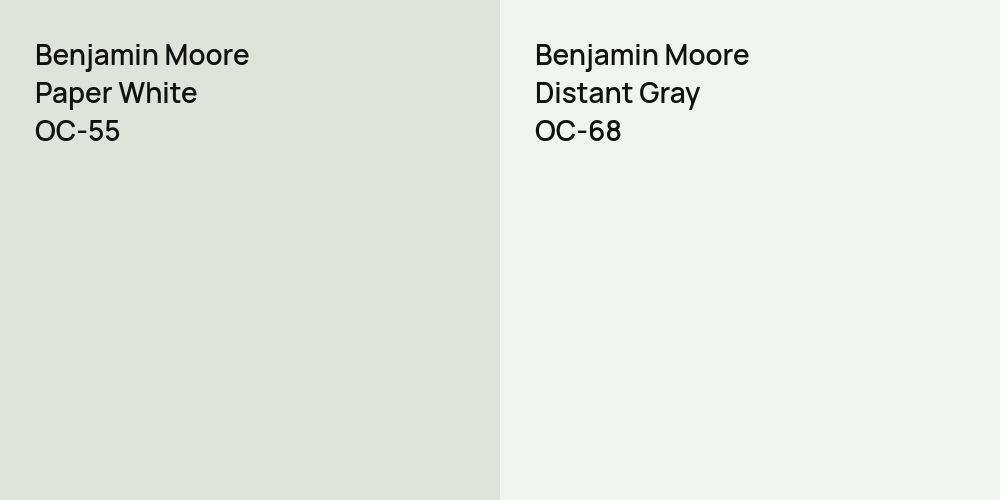 Benjamin Moore Paper White vs. Benjamin Moore Distant Gray