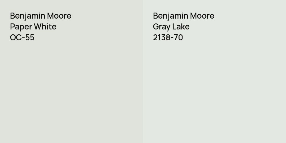 Benjamin Moore Paper White vs. Benjamin Moore Gray Lake