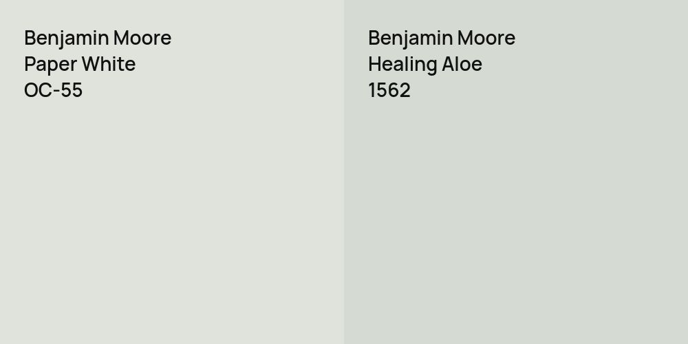 Benjamin Moore Paper White vs. Benjamin Moore Healing Aloe