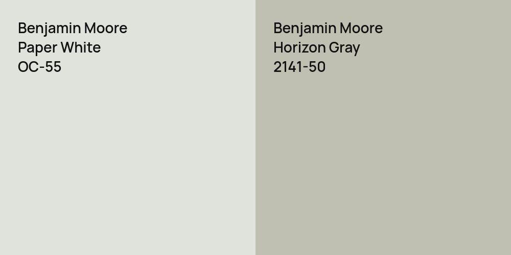 Benjamin Moore Paper White vs. Benjamin Moore Horizon Gray