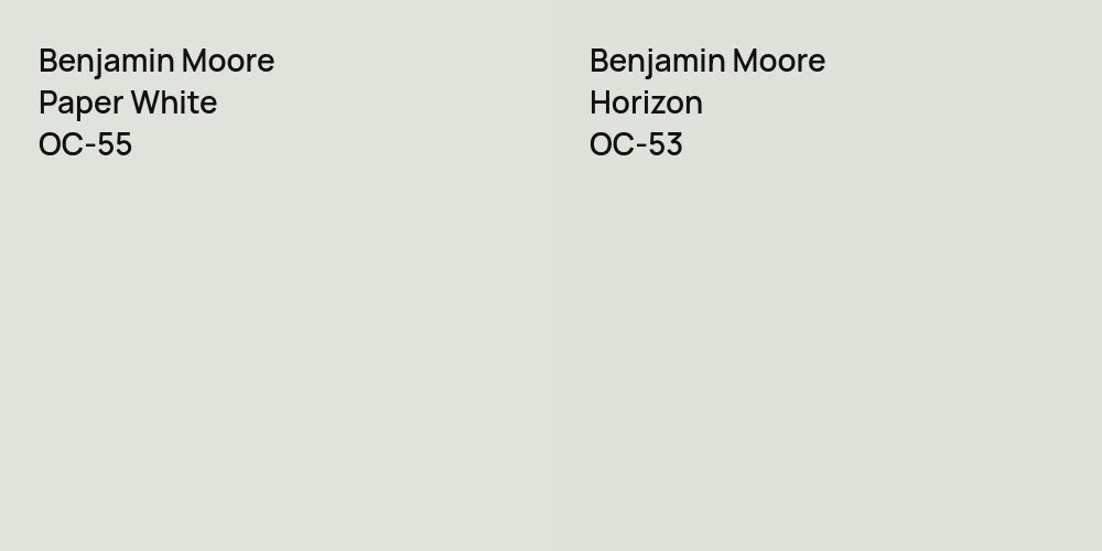 Benjamin Moore Paper White vs. Benjamin Moore Horizon