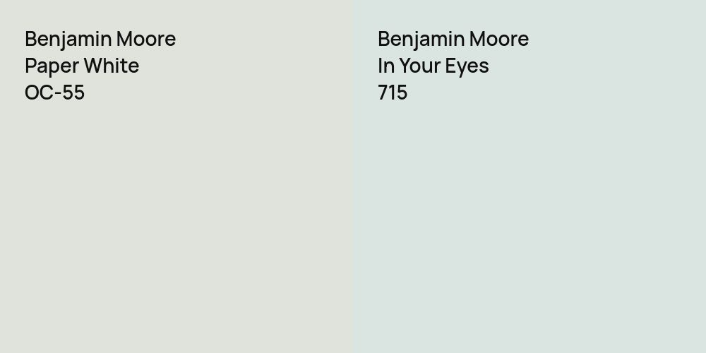 Benjamin Moore Paper White vs. Benjamin Moore In Your Eyes