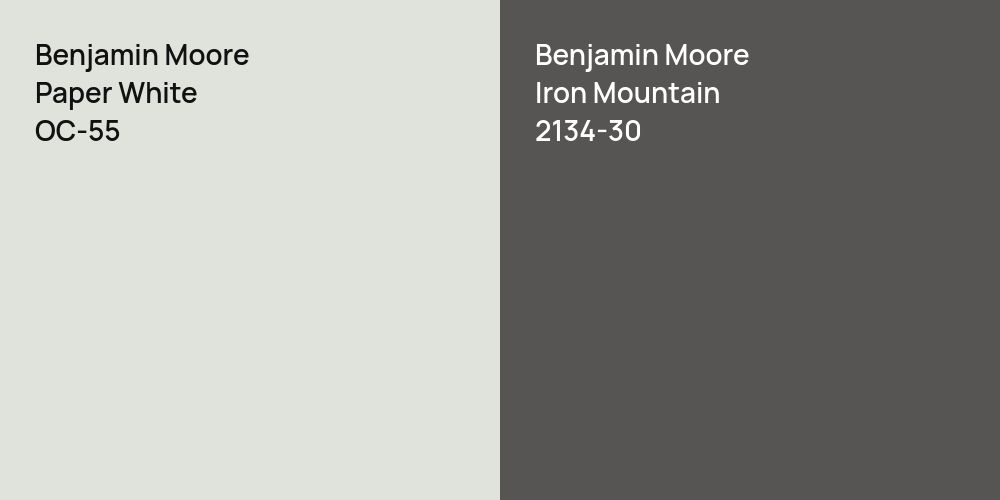 Benjamin Moore Paper White vs. Benjamin Moore Iron Mountain