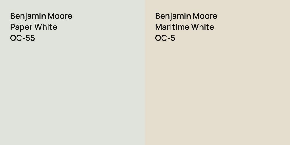 Benjamin Moore Paper White vs. Benjamin Moore Maritime White