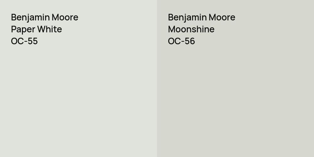 Benjamin Moore Paper White vs. Benjamin Moore Moonshine