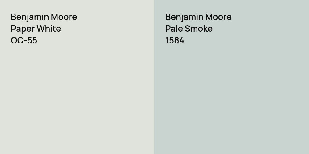 Benjamin Moore Paper White vs. Benjamin Moore Pale Smoke