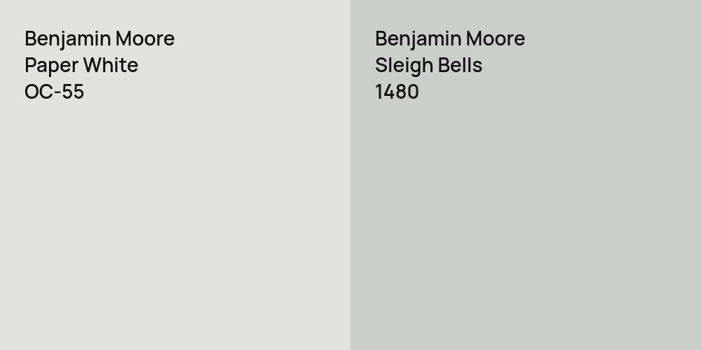 Benjamin Moore Paper White vs. Benjamin Moore Sleigh Bells