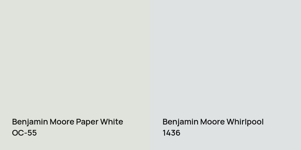 Benjamin Moore Paper White vs. Benjamin Moore Whirlpool