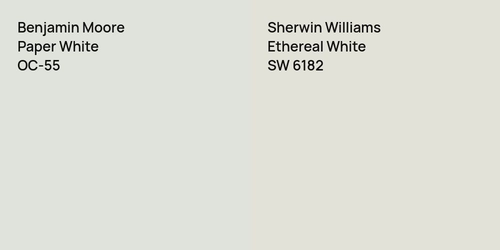 Benjamin Moore Paper White vs. Sherwin Williams Ethereal White