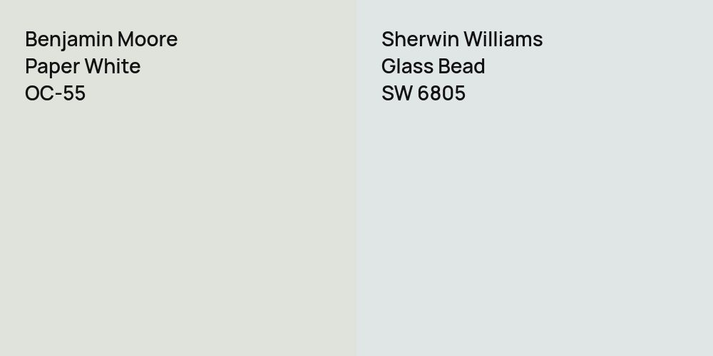 Benjamin Moore Paper White vs. Sherwin Williams Glass Bead