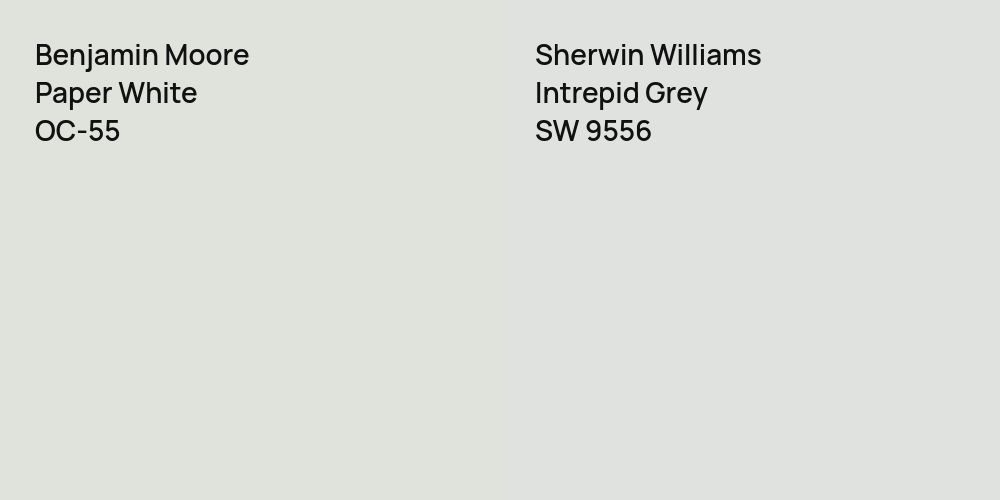 Benjamin Moore Paper White vs. Sherwin Williams Intrepid Grey