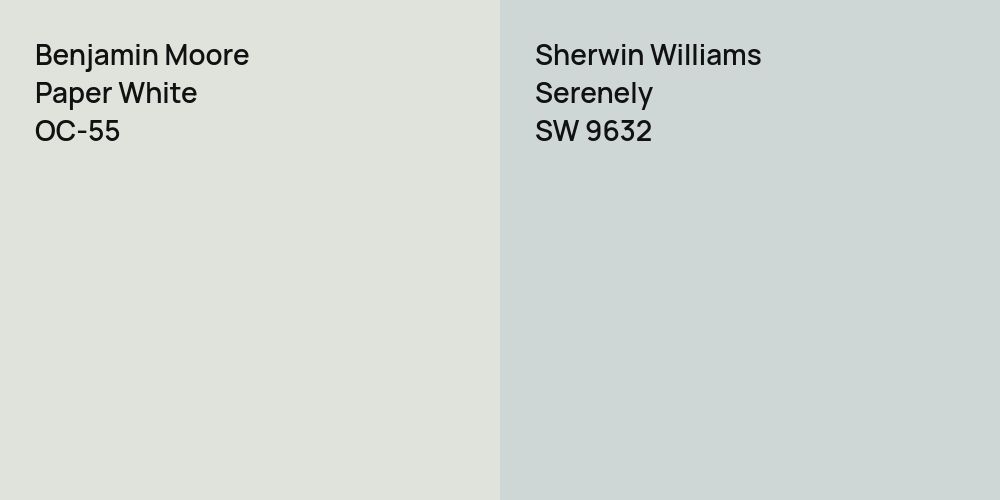 Benjamin Moore Paper White vs. Sherwin Williams Serenely