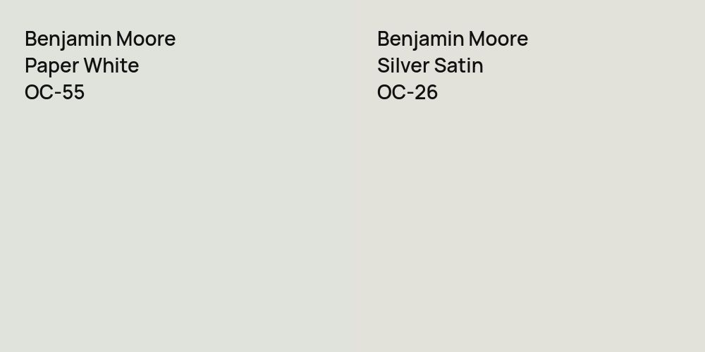 Benjamin Moore Paper White vs. Benjamin Moore Silver Satin