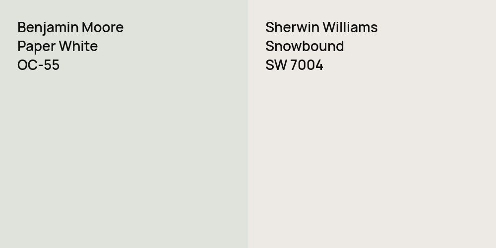 Benjamin Moore Paper White vs. Sherwin Williams Snowbound