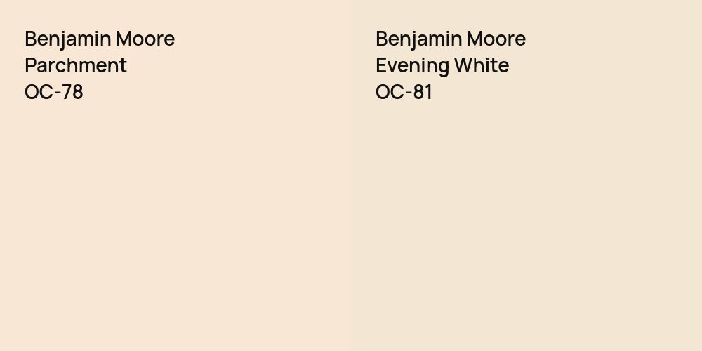 Benjamin Moore Parchment vs. Benjamin Moore Evening White