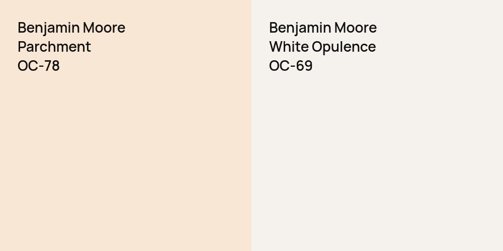 Benjamin Moore Parchment vs. Benjamin Moore White Opulence