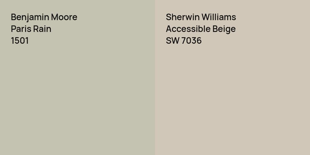 Benjamin Moore Paris Rain vs. Sherwin Williams Accessible Beige