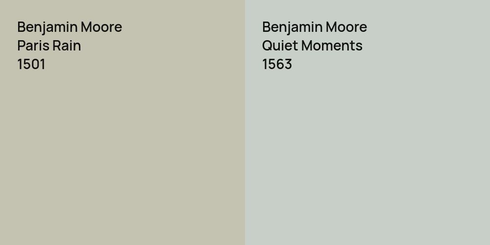 Benjamin Moore Paris Rain vs. Benjamin Moore Quiet Moments