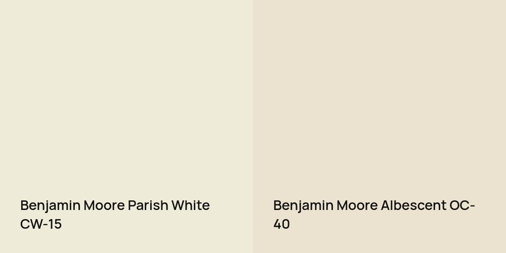 Benjamin Moore Parish White vs. Benjamin Moore Albescent