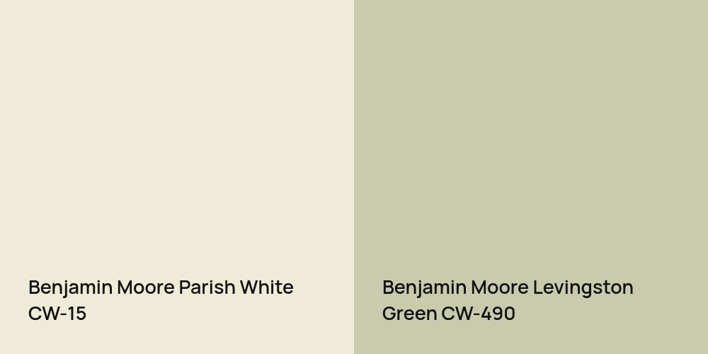 Benjamin Moore Parish White vs. Benjamin Moore Levingston Green