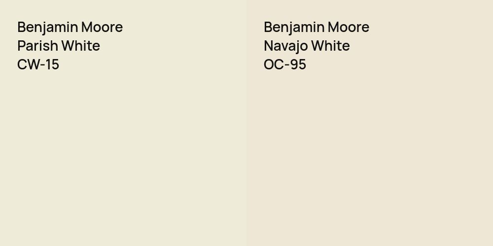 Benjamin Moore Parish White vs. Benjamin Moore Navajo White