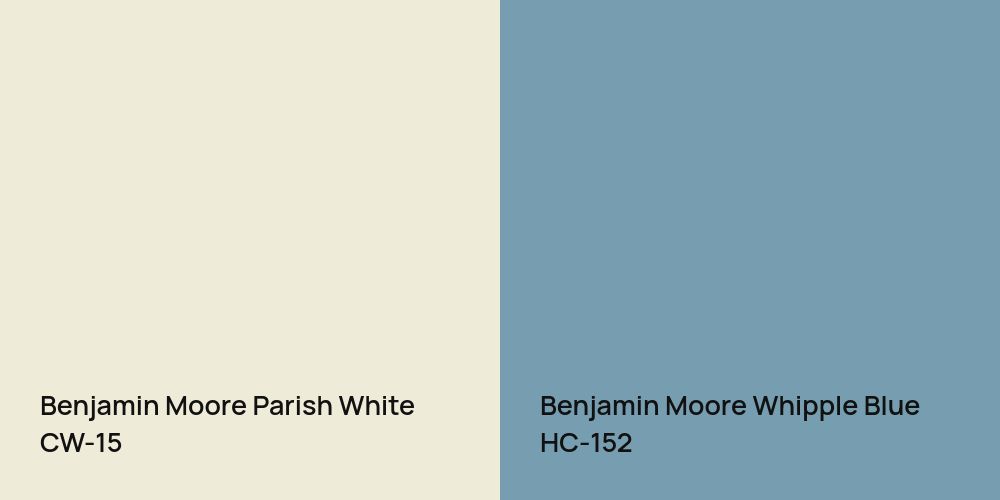 Benjamin Moore Parish White vs. Benjamin Moore Whipple Blue