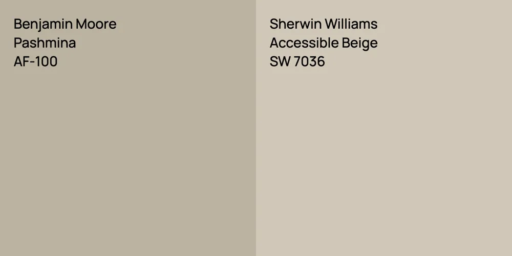 Benjamin Moore Pashmina vs. Sherwin Williams Accessible Beige