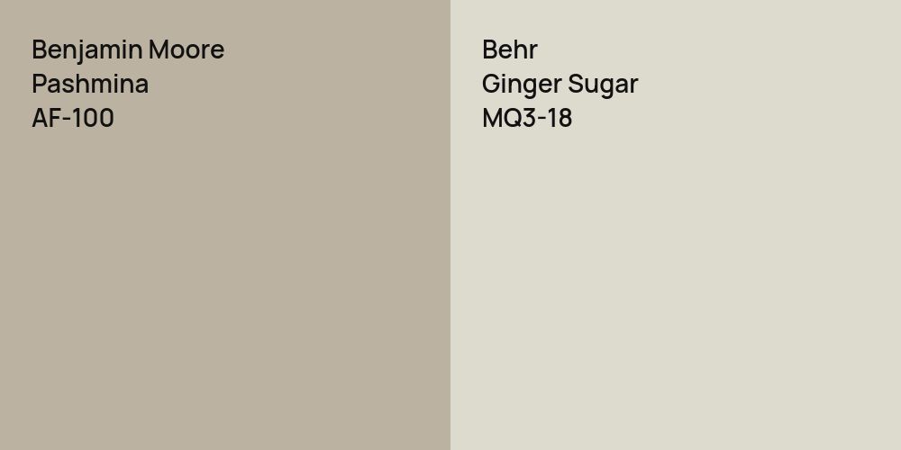 Benjamin Moore Pashmina vs. Behr Ginger Sugar