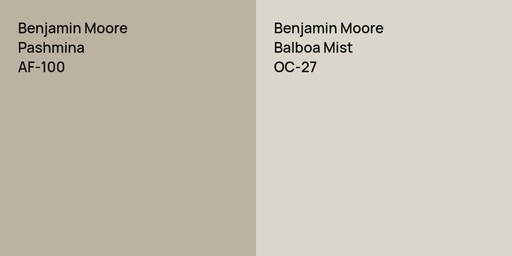 Benjamin Moore Pashmina vs. Benjamin Moore Balboa Mist