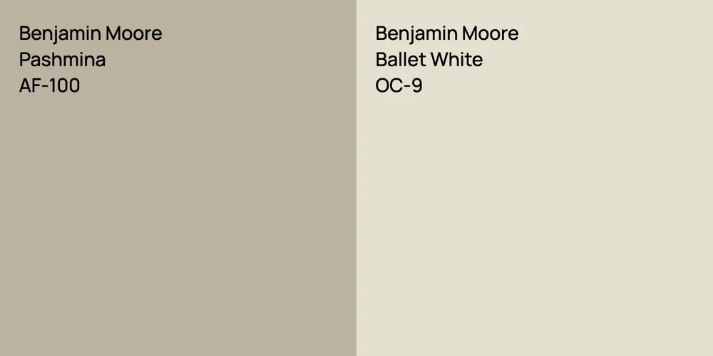 Benjamin Moore Pashmina vs. Benjamin Moore Ballet White