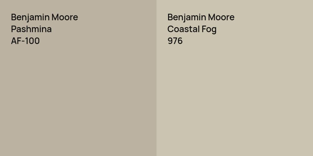 Benjamin Moore Pashmina vs. Benjamin Moore Coastal Fog