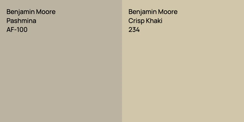 Benjamin Moore Pashmina vs. Benjamin Moore Crisp Khaki