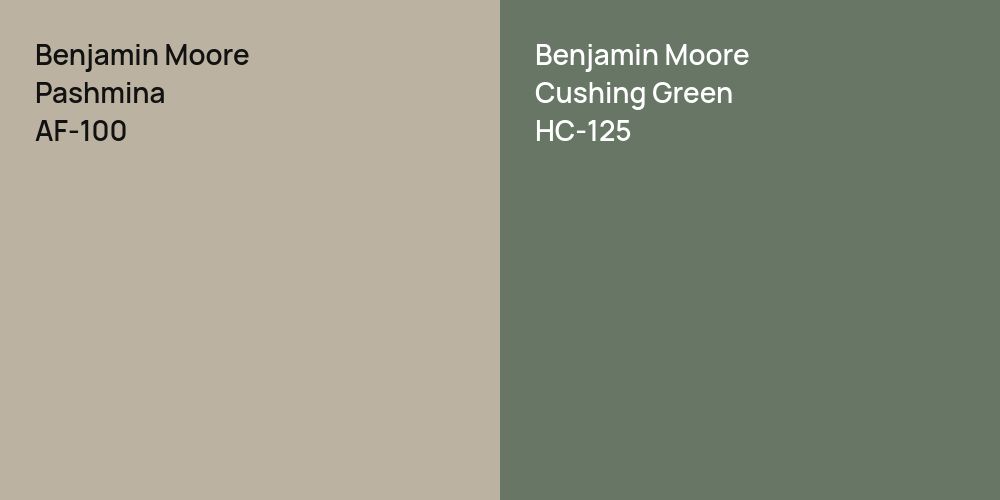 Benjamin Moore Pashmina vs. Benjamin Moore Cushing Green