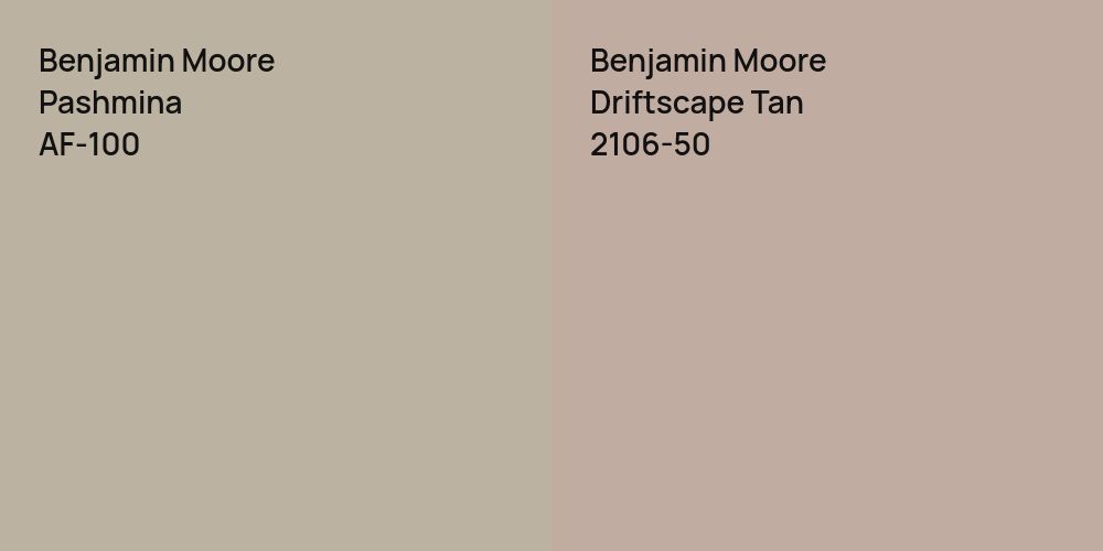 Benjamin Moore Pashmina vs. Benjamin Moore Driftscape Tan