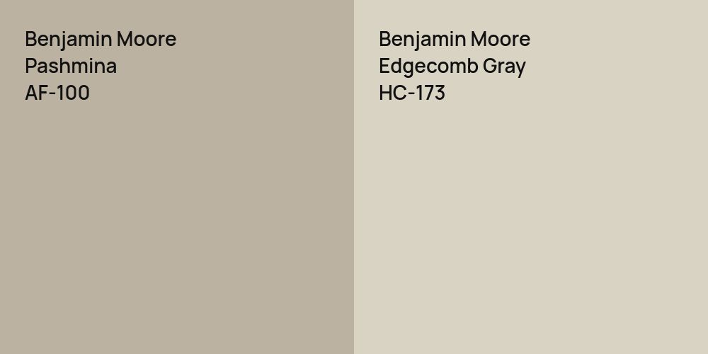 Benjamin Moore Pashmina vs. Benjamin Moore Edgecomb Gray