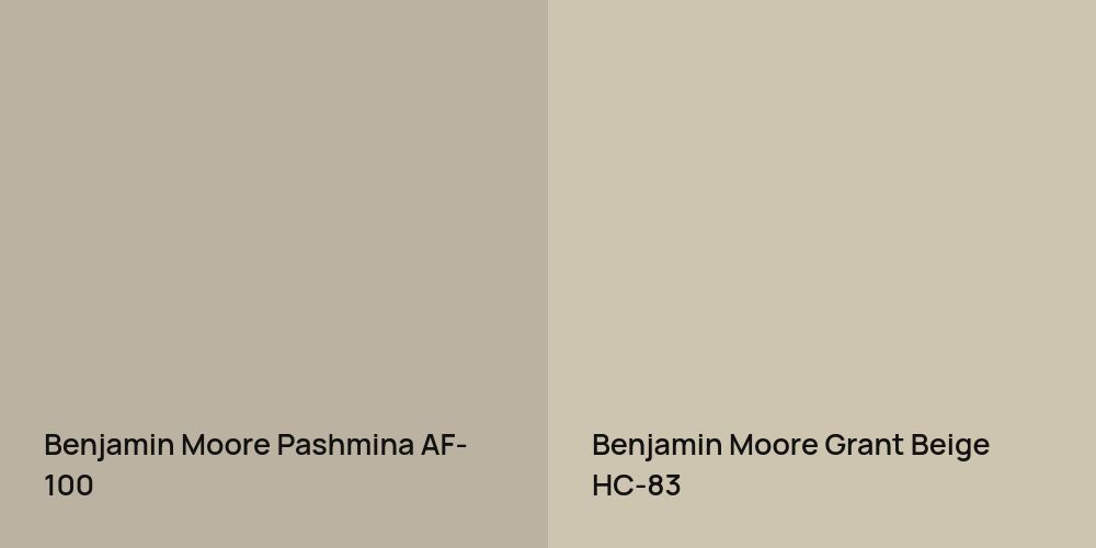 Benjamin Moore Pashmina vs. Benjamin Moore Grant Beige