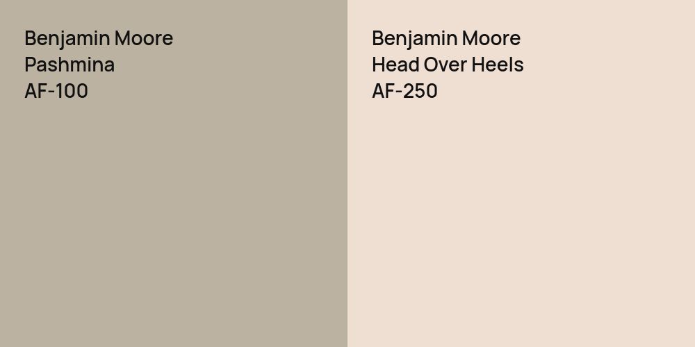 Benjamin Moore Pashmina vs. Benjamin Moore Head Over Heels