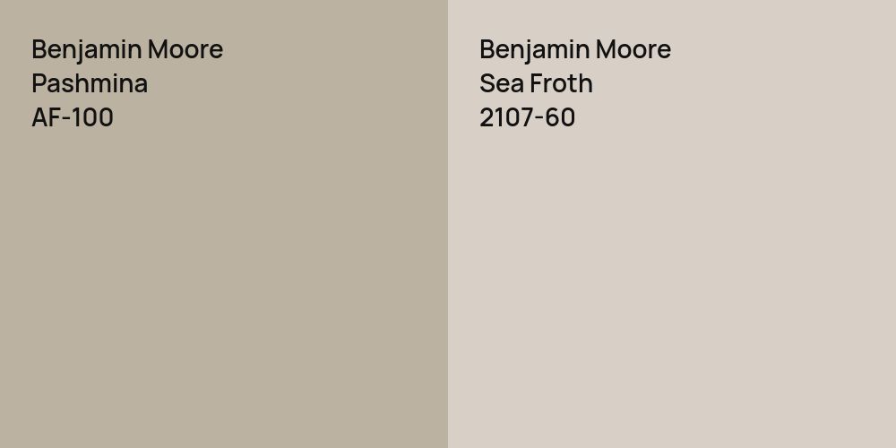 Benjamin Moore Pashmina vs. Benjamin Moore Sea Froth