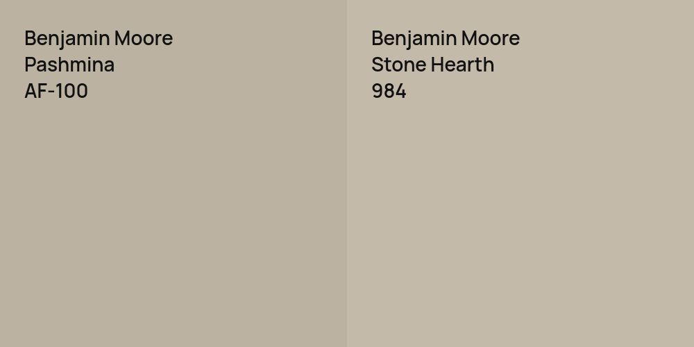 Benjamin Moore Pashmina vs. Benjamin Moore Stone Hearth