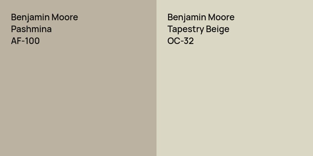 Benjamin Moore Pashmina vs. Benjamin Moore Tapestry Beige