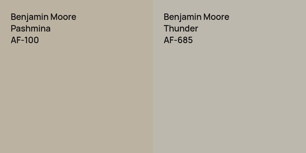 Benjamin Moore Pashmina vs. Benjamin Moore Thunder