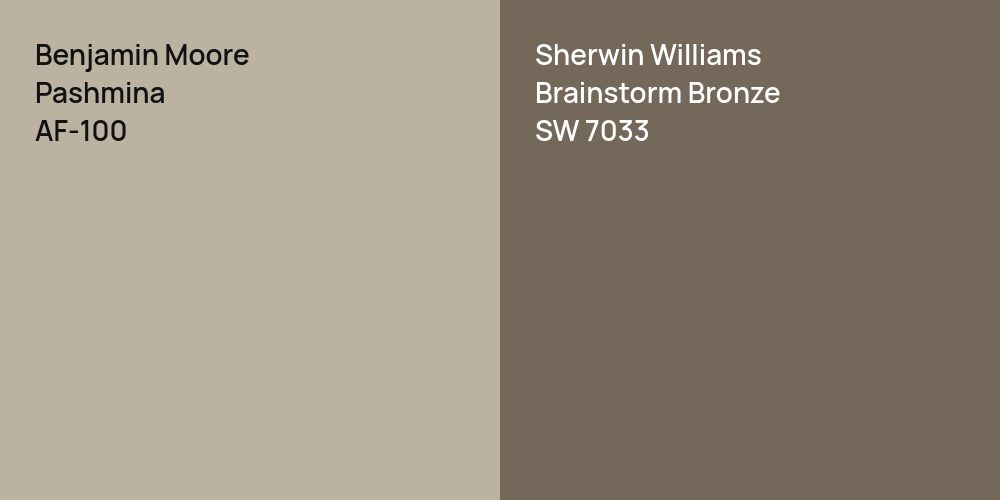 Benjamin Moore Pashmina vs. Sherwin Williams Brainstorm Bronze