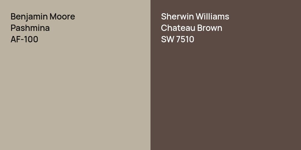 Benjamin Moore Pashmina vs. Sherwin Williams Chateau Brown