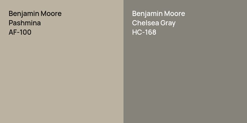 Benjamin Moore Pashmina vs. Benjamin Moore Chelsea Gray