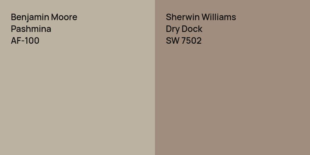 Benjamin Moore Pashmina vs. Sherwin Williams Dry Dock