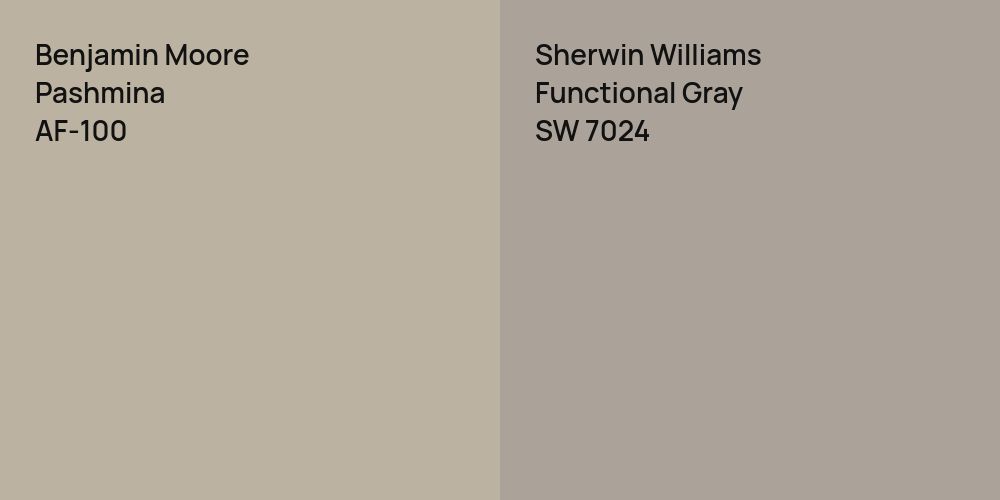 Benjamin Moore Pashmina vs. Sherwin Williams Functional Gray