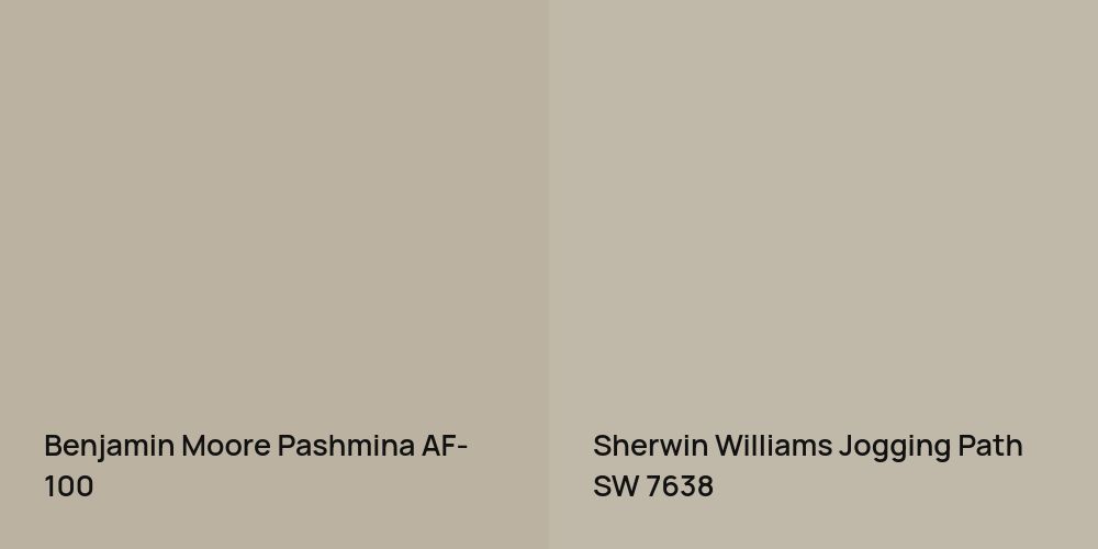 Benjamin Moore Pashmina vs. Sherwin Williams Jogging Path