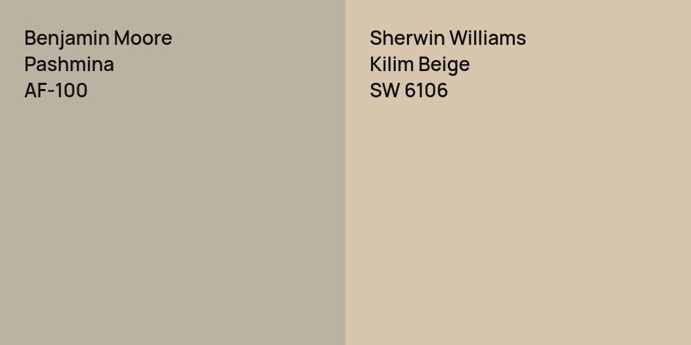 Benjamin Moore Pashmina vs. Sherwin Williams Kilim Beige